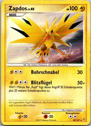 Pokémon-Karte Zapdos 48/147 Ultimative Sieger