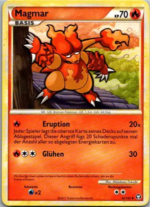 Pokémon-Karte Magmar 42/102 Triumph