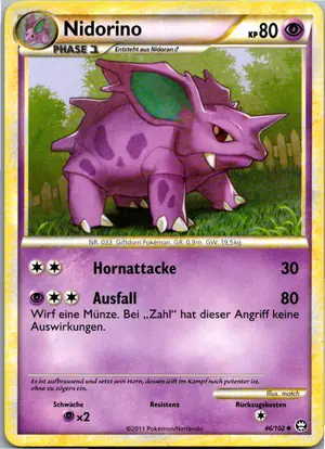 Pokémon-Karte Nidorino 46/102 Triumph
