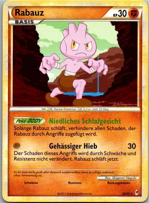 Pokémon-Karte Rabauz 36/95 Ruf der Legenden