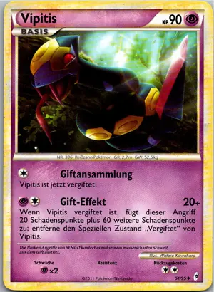 Pokémon-Karte Vipitis 51/95 Ruf der Legenden