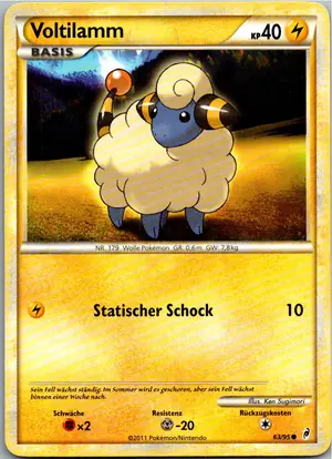 Pokémon-Karte Voltilamm 63/95 Ruf der Legenden