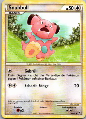 Pokémon-Karte Snubbull 71/95 Ruf der Legenden