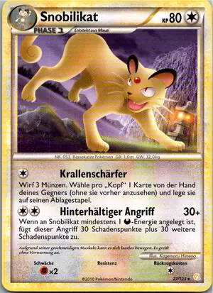 Pokémon-Karte Snobilikat 27/123 HeartGold SoulSilver