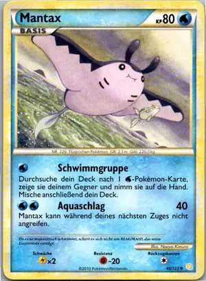 Pokémon-Karte Mantax 45/123 HeartGold SoulSilver