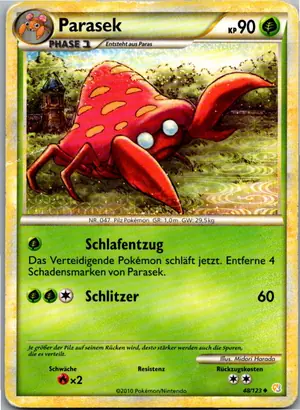 Pokémon-Karte Parasek 48/123 HeartGold SoulSilver