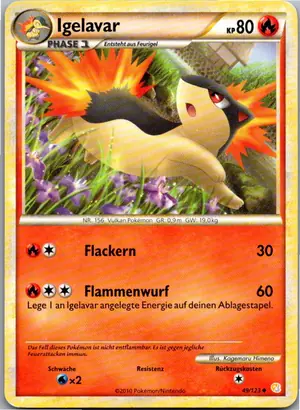Pokémon-Karte Igelavar 49/123 HeartGold SoulSilver