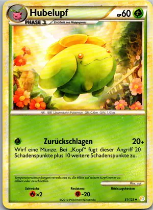 Pokémon-Karte Hubelupf 51/123 HeartGold SoulSilver