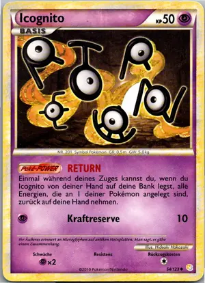 Pokémon-Karte Icognito 54/123 HeartGold SoulSilver