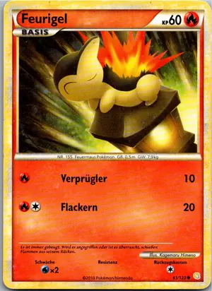 Pokémon-Karte Feurigel 61/123 HeartGold SoulSilver