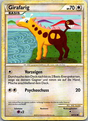 Pokémon-Karte Girafarig 64/123 HeartGold SoulSilver