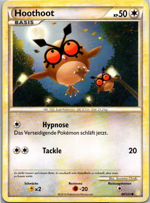 Pokémon-Karte Hoothoot 66/123 HeartGold SoulSilver