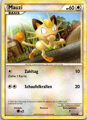 Pokémon-Karte Mauzi 75/123 HeartGold SoulSilver