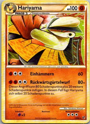 Pokémon-Karte Hariyama 14/90 Unerschrocken
