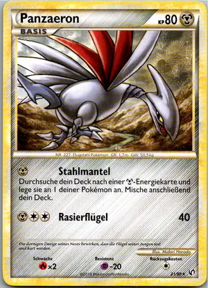 Pokémon-Karte Panzaeron 21/90 Unerschrocken