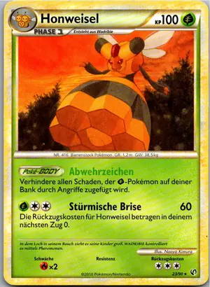 Pokémon-Karte Honweisel 23/90 Unerschrocken