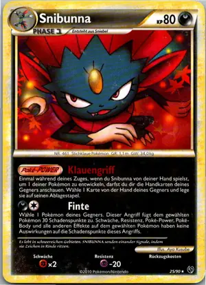 Pokémon-Karte Snibunna 25/90 Unerschrocken