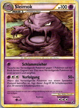 Pokémon-Karte Sleimok 31/90 Unerschrocken