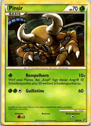Pokémon-Karte Pinsir 32/90 Unerschrocken