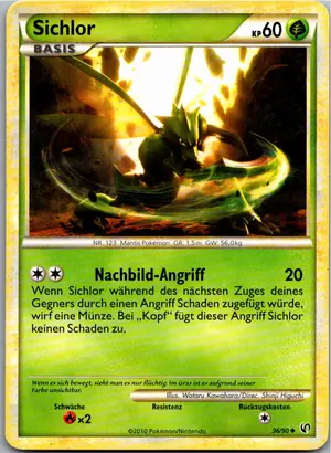 Pokémon-Karte Sichlor 36/90 Unerschrocken