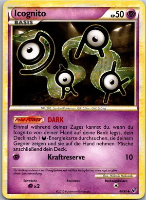 Pokémon-Karte Icognito 40/90 Unerschrocken