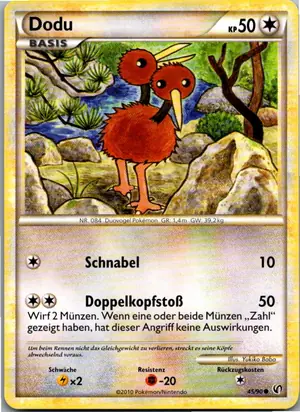 Pokémon-Karte Dodu 45/90 Unerschrocken