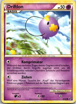 Pokémon-Karte Driftlon 46/90 Unerschrocken