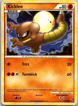 Pokémon-Karte Kicklee 52/90 Unerschrocken