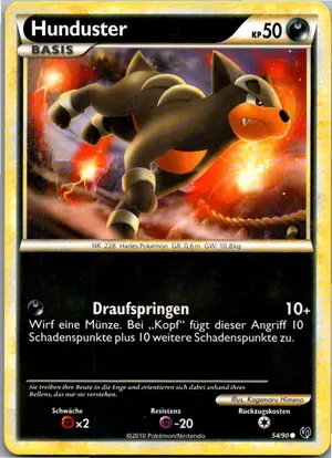 Pokémon-Karte Hunduster 54/90 Unerschrocken