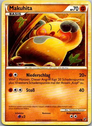 Pokémon-Karte Makuhita 55/90 Unerschrocken