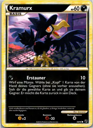 Pokémon-Karte Kramurx 58/90 Unerschrocken