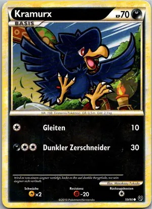 Pokémon-Karte Kramurx 59/90 Unerschrocken