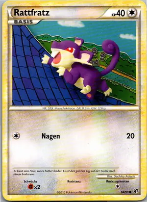 Pokémon-Karte Rattfratz 64/90 Unerschrocken