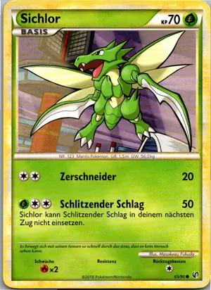 Pokémon-Karte Sichlor 65/90 Unerschrocken