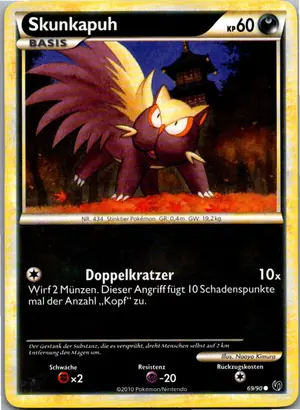 Pokémon-Karte Skunkapuh 69/90 Unerschrocken