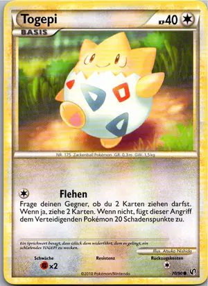 Pokémon-Karte Togepi 70/90 Unerschrocken