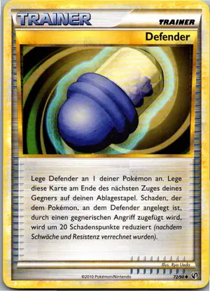Pokémon-Karte Defender 72/90 Unerschrocken