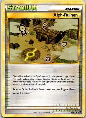 Pokémon-Karte Alph-Ruinen 76/90 Unerschrocken