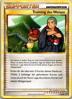 Pokémon-Karte Training des Weisen 77/90 Unerschrocken