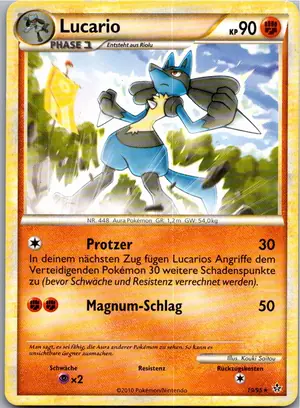 Pokémon-Karte Lucario 19/95 Entfesselt