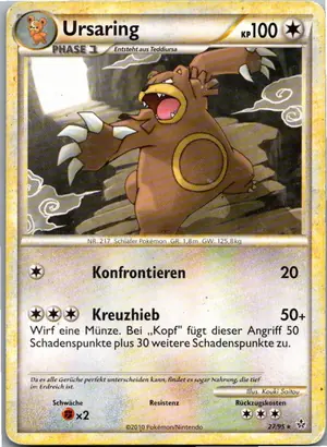 Pokémon-Karte Ursaring 27/95 Entfesselt