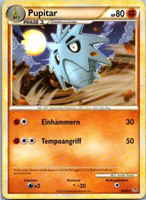 Pokémon-Karte Pupitar 39/95 Entfesselt