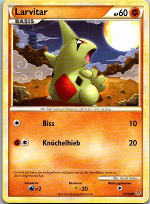 Pokémon-Karte Larvitar 51/95 Entfesselt