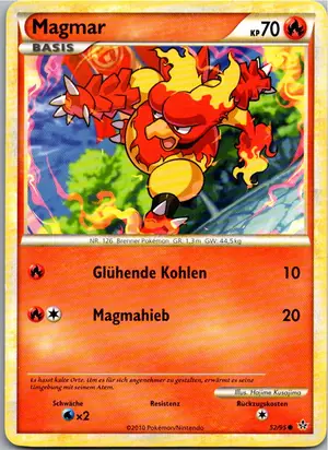 Pokémon-Karte Magmar 52/95 Entfesselt