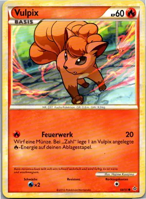 Pokémon-Karte Vulpix 68/95 Entfesselt