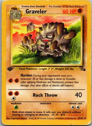 Pokémon-Karte Graveler Georok 37/62 Fossil