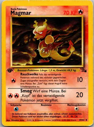 Pokémon-Karte Magmar 39/62 Fossil