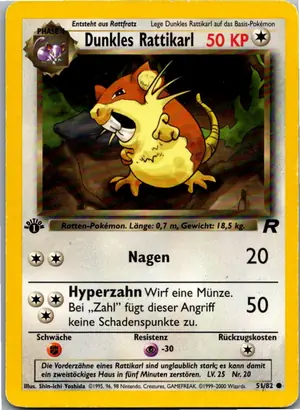 Pokémon-Karte Dunkles Rattikarl 51/82 Team Rocket