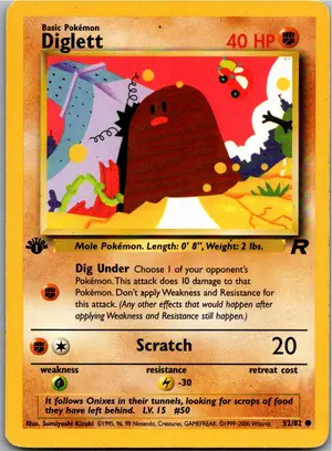 Pokémon-Karte Diglett Digda 52/82 Team Rocket