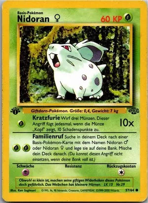 Pokémon-Karte Nidoran 57/64 Dschungel